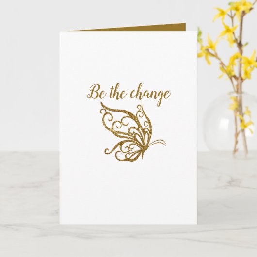 Het ontwerp van de gouden vlinder wijzigen kaart (Gele Bloem)