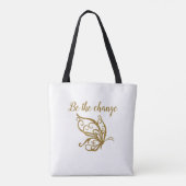Het ontwerp van de gouden vlinder wijzigen tote bag (Achterkant)