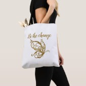 Het ontwerp van de gouden vlinder wijzigen tote bag (Dichtbij)