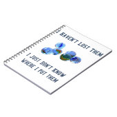 het ontwerp van de grappenmaker oldies verliezen notitieboek (Linkerzijde)