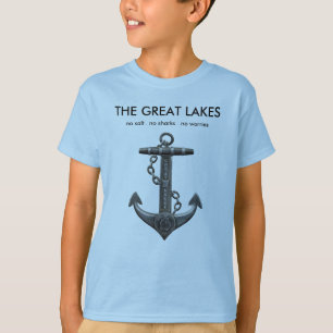 Het ontwerp van de Grote Meren, het nautische anke T-shirt