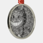 Het Ontwerp van de Kat van Cheshire Metalen Ornament (Rechts)
