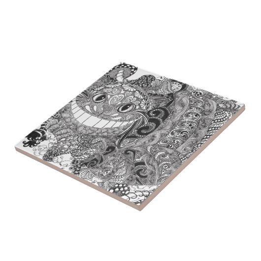 Het Ontwerp van de Kat van Cheshire Tegeltje (Zijkant)