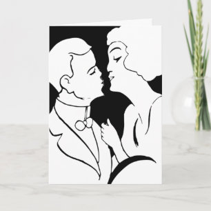 Het ontwerp van de Kiss-Valentijn zwart-wit-deco Feestdagen Kaart