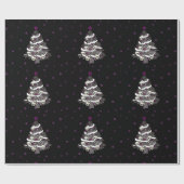 Het Ontwerp van de Koel Gothic met Boom en Skuls Cadeaupapier (Vlak)