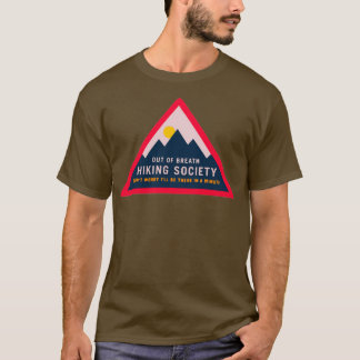 Het ontwerp van de 'Out-of-Breath Hiking Society' T-shirt