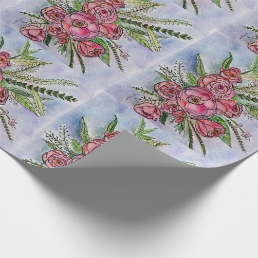 Het ontwerp van de Splendor van Rozen op verpakkin Cadeaupapier (Hoek)