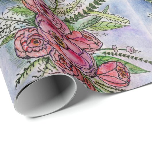 Het ontwerp van de Splendor van Rozen op verpakkin Cadeaupapier (Rol Hoek)