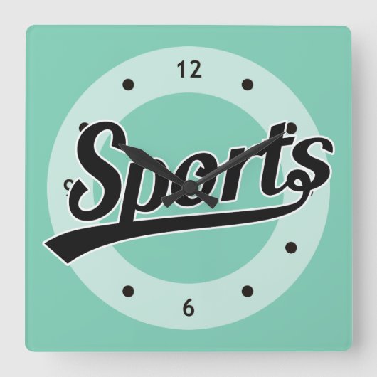 Het Ontwerp van de tekst: De zwarte van SPORTEN + Vierkante Klok (Voorkant)