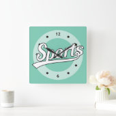 Het Ontwerp van de tekst: Het wit van SPORTEN + uw Vierkante Klok (Huis)
