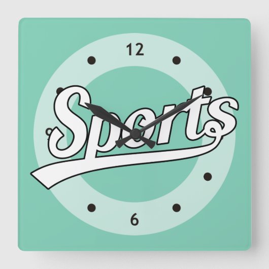 Het Ontwerp van de tekst: Het wit van SPORTEN + uw Vierkante Klok (Voorkant)