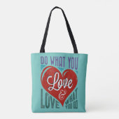 Het Ontwerp van de Tekst van de terugkeer: DOE WAT Tote Bag (Achterkant)