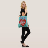 Het Ontwerp van de Tekst van de terugkeer: DOE WAT Tote Bag (Op model)