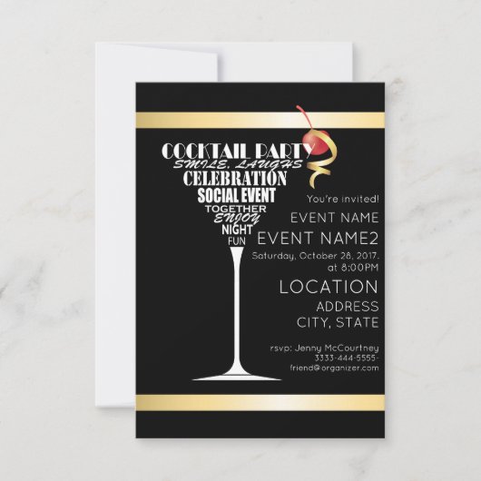 Het ontwerp van de Uitnodiging van de partij (Voorkant)