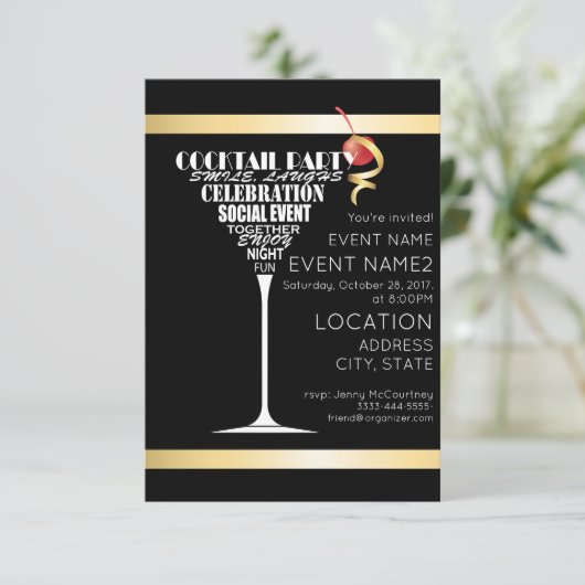 Het ontwerp van de Uitnodiging van de partij (Staand voorkant)