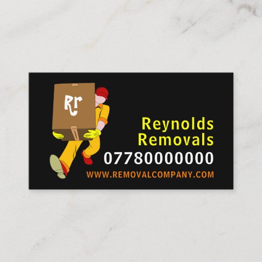 Het ontwerp van de verwijderingsdoos van het Man, Visitekaartje (Voorkant)