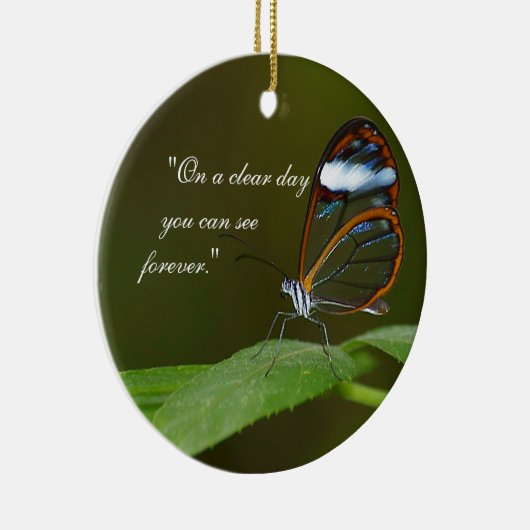 Het Ontwerp van de Vlinder van Glasswing "op van Keramisch Ornament (Rechts)