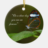 Het Ontwerp van de Vlinder van Glasswing "op van Keramisch Ornament (Voorkant)