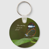 Het Ontwerp van de Vlinder van Glasswing "op van Sleutelhanger (Voorkant)