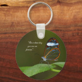 Het Ontwerp van de Vlinder van Glasswing "op van Sleutelhanger (Voorkant)