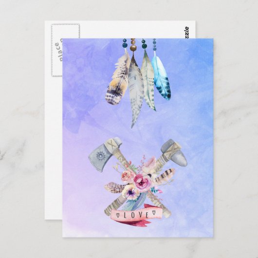 Het Ontwerp van de Waterverf van de Ventilatoren e Briefkaart (Voorkant / Achterkant)