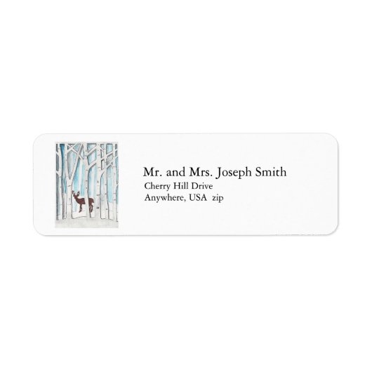 Het ontwerp van de winter Deer op de Etiketten van (Voorkant)