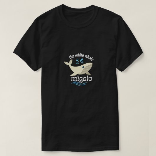 Het ontwerp van de witte walvis migalo t-shirt (Design voorkant)