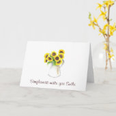 Het ontwerp van de zonnebloem op notakaarten kaart (Gele Bloem)