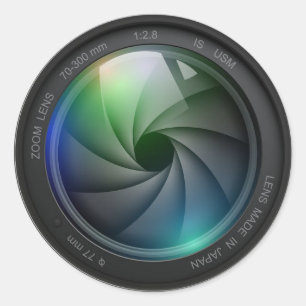 Het Ontwerp van de Zoomlens van de camera Ronde Sticker