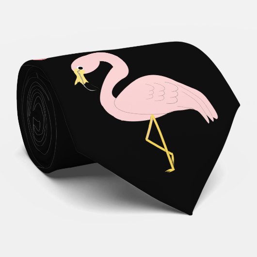 Het Ontwerp van Flamingo Gepersonaliseerd Stropdas (Opgerold)