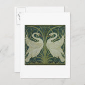 Het ontwerp van het behang 'Swan, Rush and Iris' Briefkaart (Voorkant / Achterkant)