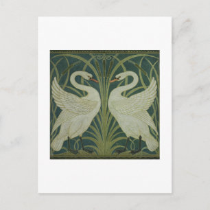 Het ontwerp van het behang 'Swan, Rush and Iris' Briefkaart