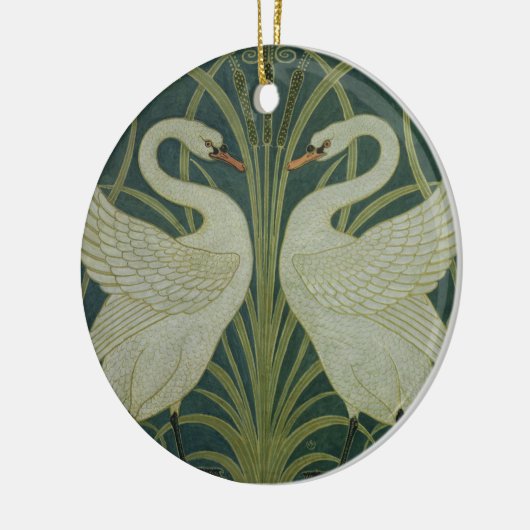 Het ontwerp van het behang 'Swan, Rush and Iris' Keramisch Ornament (Links)