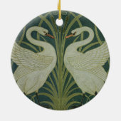 Het ontwerp van het behang 'Swan, Rush and Iris' Keramisch Ornament (Achterkant)