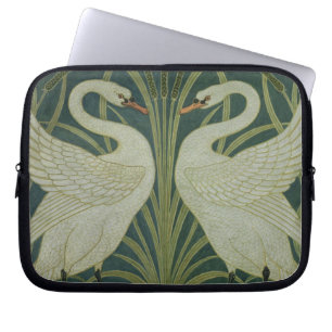 Het ontwerp van het behang 'Swan, Rush and Iris' Laptop Sleeve