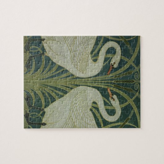 Het ontwerp van het behang 'Swan, Rush and Iris' Legpuzzel (Horizontaal)