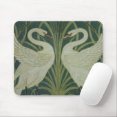 Het ontwerp van het behang 'Swan, Rush and Iris' Muismat (Met muis)