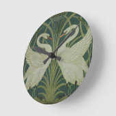 Het ontwerp van het behang 'Swan, Rush and Iris' Ronde Klok (Hoek)