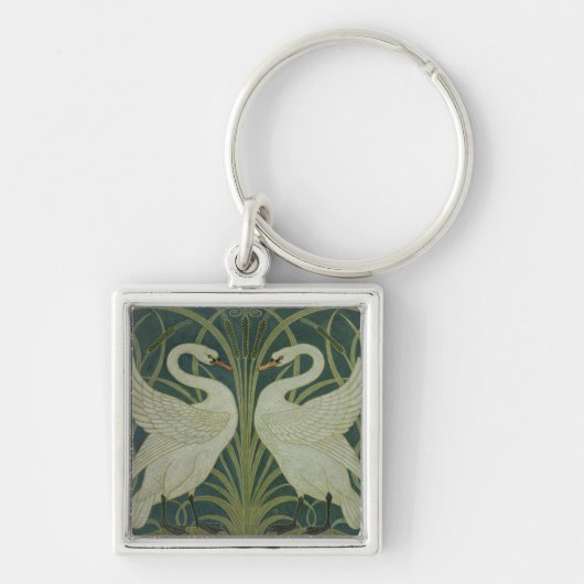 Het ontwerp van het behang 'Swan, Rush and Iris' Sleutelhanger (Voorkant)