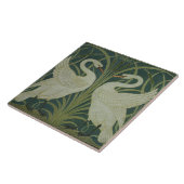 Het ontwerp van het behang 'Swan, Rush and Iris' Tegeltje (Zijkant)