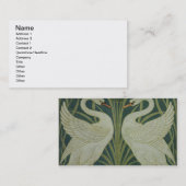 Het ontwerp van het behang 'Swan, Rush and Iris' Visitekaartje (Voorkant / Achterkant)