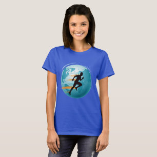 Het ontwerp van het Global Runner T-shirt. T-shirt