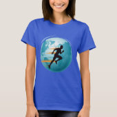 Het ontwerp van het Global Runner T-shirt. T-shirt (Voorkant)