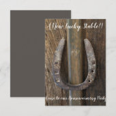 Het ontwerp van het hoefijzer rustige kleuren een RSVP kaartje (Voorkant / Achterkant)