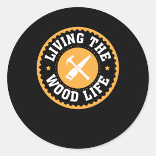 Het ontwerp van het houtbewerkingsontwerp van het ronde sticker