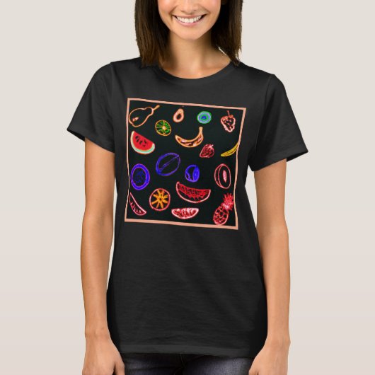 Het ontwerp van het kunstwerk van Neon Fruits T-shirt (Voorkant)