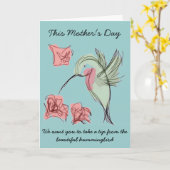 Het Ontwerp van het Moederdag van de Kolibrie van Kaart (Gele Bloem)