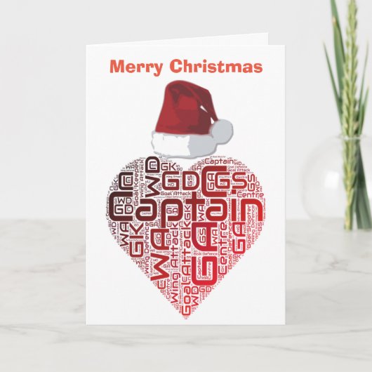 Het Ontwerp van het Netball van het Hart van de Feestdagen Kaart (Voorkant)