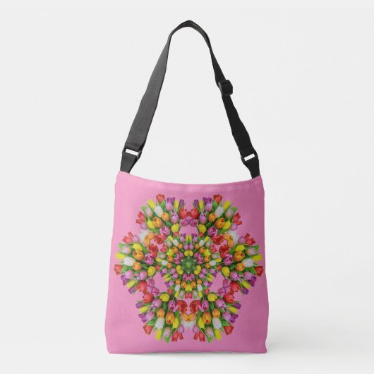 Het Ontwerp van het Patroon van bloemen voor Canva Crossbody Tas (Voorkant)
