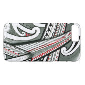 het ontwerp van het polynesiaanse rode grijze tatt Case-Mate iPhone case (Achterkant (Horizontaal))